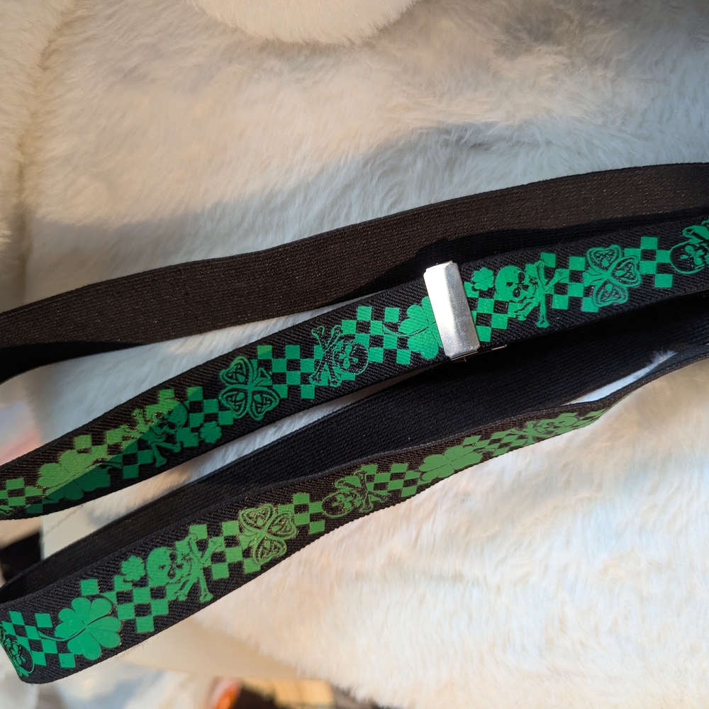 Black and Green Patterned Belt
